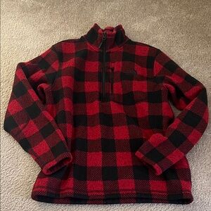 The North Face Medium Men's Red and Black Plaid Sweater